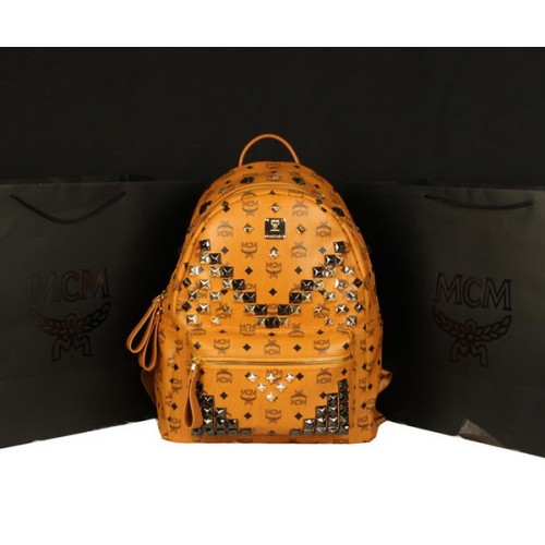 Zaino MCM Stark Jumbo in pelle di vitello 8100 Camel