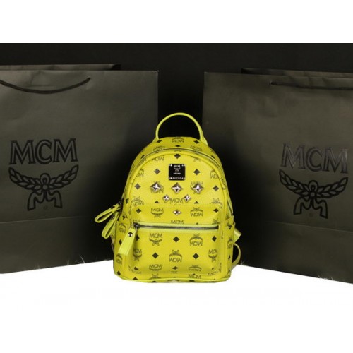 MCM Stark Zaino Medio in Pelle di Vitello 8003 Limone