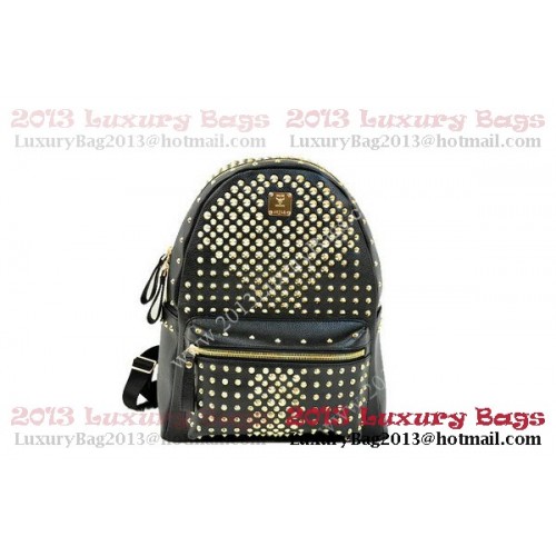 Zaino MCM Stark in pelle granata nera