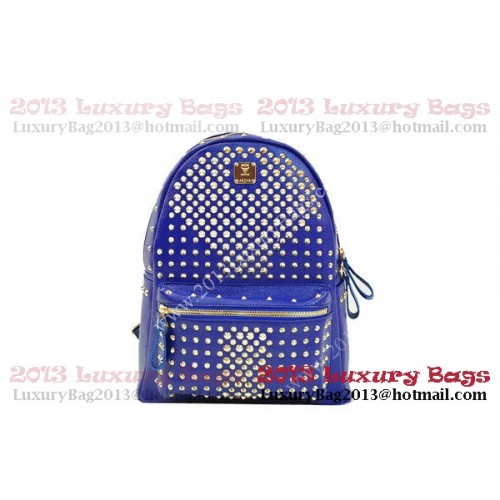 Zaino MCM Stark in pelle a grana RoyalBlue