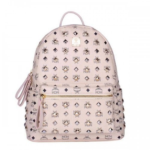 Zaino medio MCM Stark con borchie MC2089 OffWhite