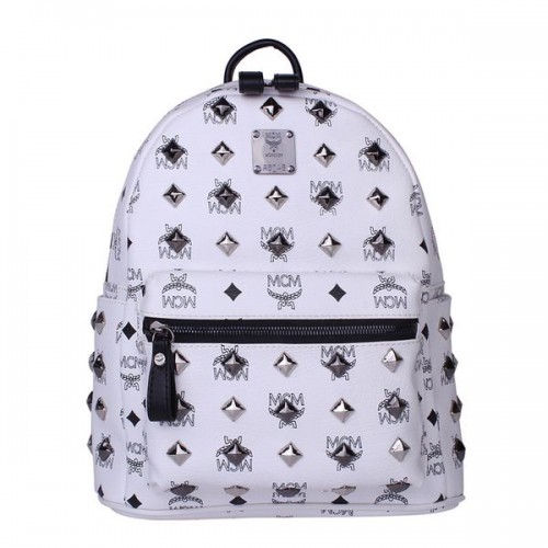 Zaino piccolo MCM Stark con borchie MC2089S bianco