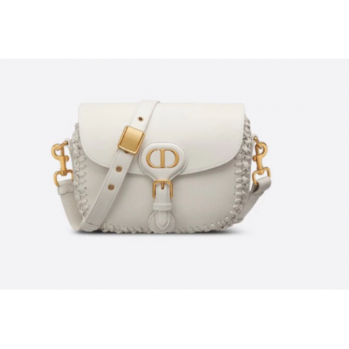 BORSA DIOR BOBBY MEDIA Pelle di vitello granulata a grana latte con cuciture a sopraggitto M9319UB