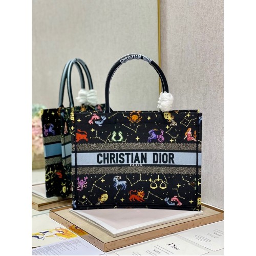 BORSA DIOR BOOK MEDIA Ricamo Dior Pixel Zodiaco nero multicolore M1296ZRUV