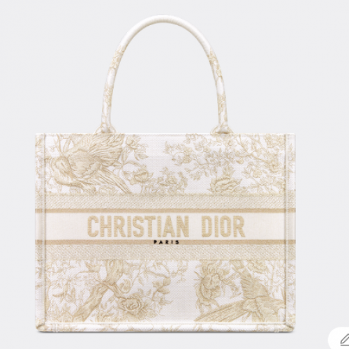 BORSA TOTE DIOR BOOK MEDIA Ricamo Dior Jardin d'Hiver con filo metallico dorato M1296Z
