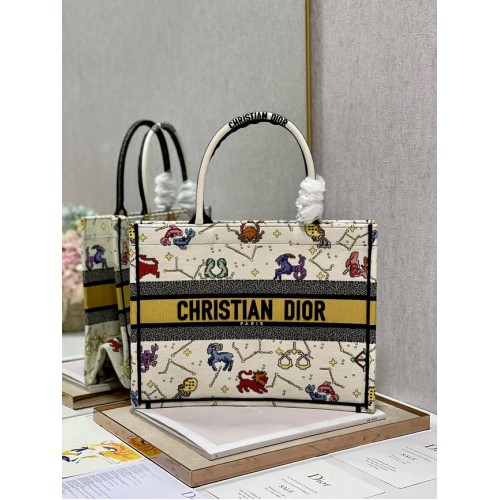 BORSA DIOR BOOK MEDIA Latte Multicolore Dior Pixel Zodiac Ricamo M1296ZRUV