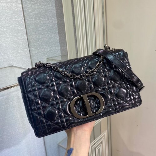 BORSA CARO DIOR MEDIA Pelle cerata importata M9242 nera
