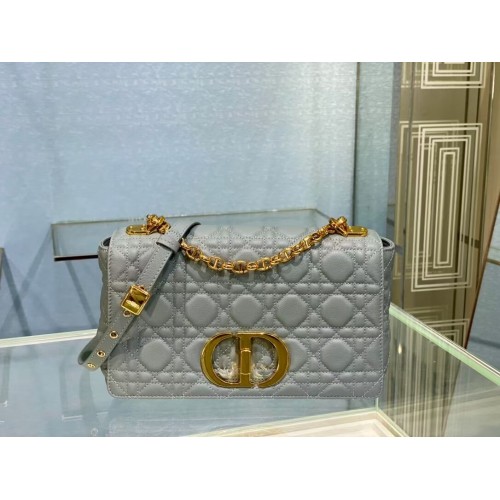 BORSA CARO DIOR MEDIA Pelle di vitello Cannage morbida M9242 grigio