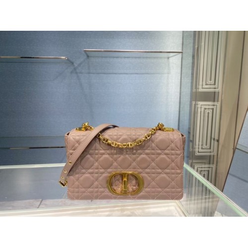 BORSA CARO DIOR MEDIA Morbida pelle di vitello Cannage M9242 rosa