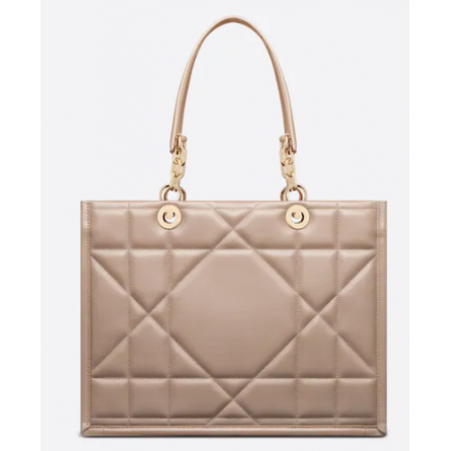 BORSA TOTE DIOR ESSENTIAL MEDIA Nocciola Archicannage Pelle di vitello M8721O