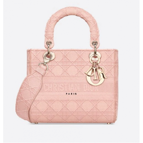 BORSA MEDIA LADY D-LITE Ricamo Bois De Rose Cannage M0565OREY Rosa