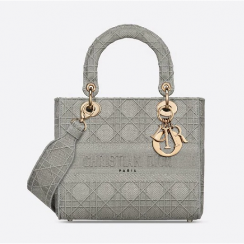 BORSA MEDIA LADY D-LITE Ricamo Cannage M0565OREY grigio