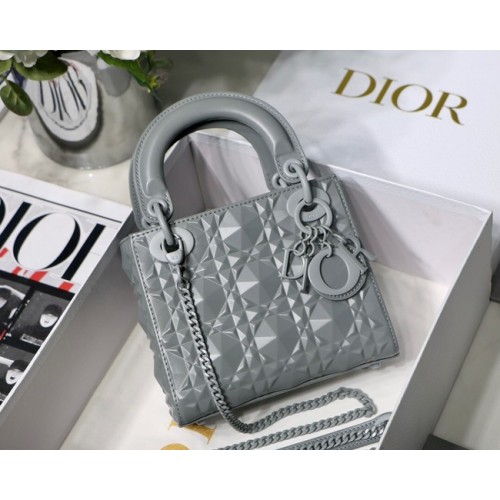 BORSA MEDIA LADY DIOR Pelle di vitello Cannage M0566OE grigio