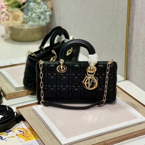 BORSA LADY DIOR MEDIA Cannage Pelle di agnello C2820 nera