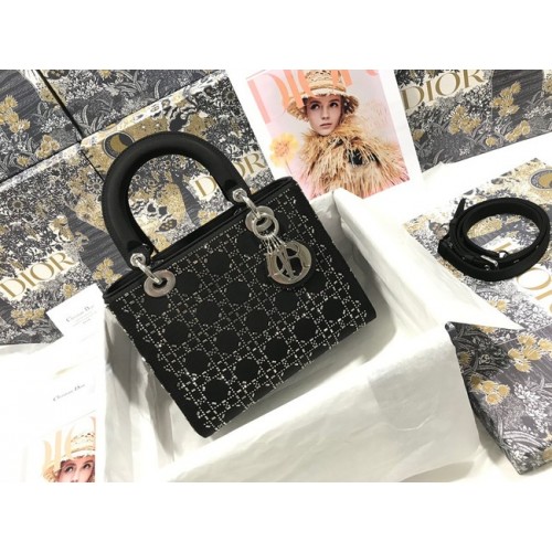 BORSA MEDIA LADY DIOR pelle M0565E nera