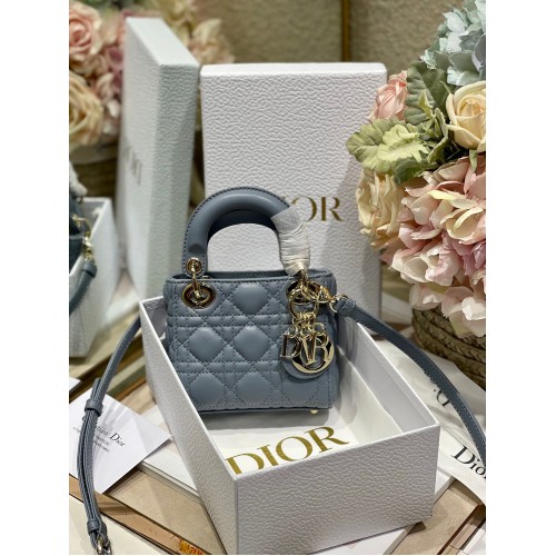 BORSA MICRO DIORAMOUR LADY DIOR S08568 Metallo tonalità oro grigio