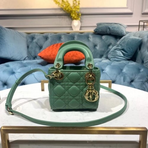 BORSA MICRO LADY DIOR Scarlet Cannage Lambskin S0856O verde