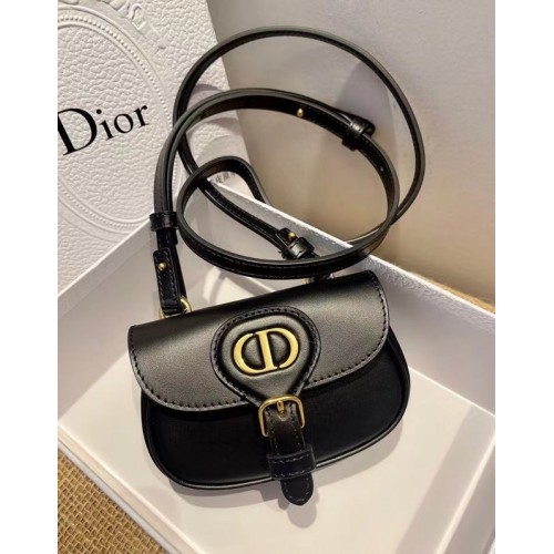 MINI BORSA DIOR BOBBY Warm Taupe Box Vitello S5109U NERO