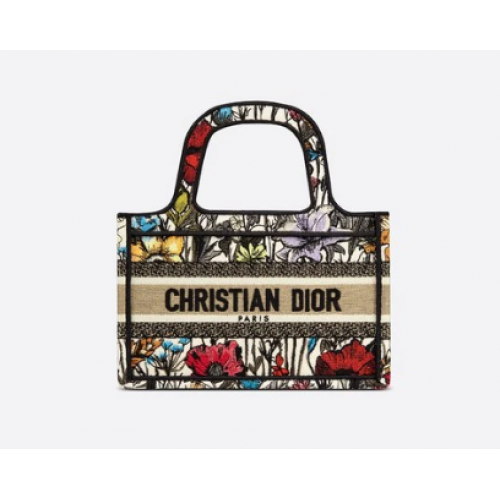 MINI DIOR BOOK TOTE Ricamo Mille Fleurs multicolore S5475Z