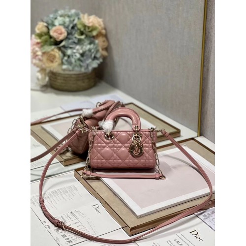 BORSA MINI DIOR LADY D-JOY Cannage Pelle di agnello M0540ONG rosa
