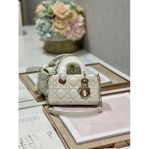 BORSA MINI DIOR LADY D-JOY Cannage Pelle di agnello M0540ONG bianca