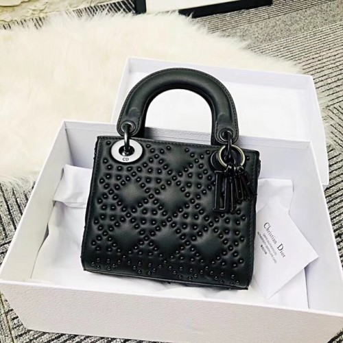 BORSA MINI LADY DIOR VITELLO M0598S nero