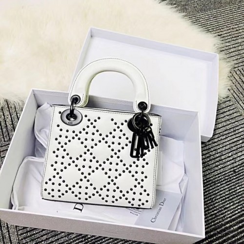 BORSA MINI LADY DIOR VITELLO M0598S bianco