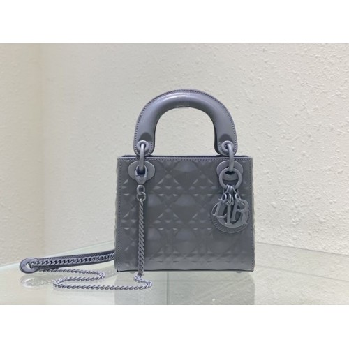 BORSA MINI LADY DIOR Pelle di vitello Cannage C2815 grigio