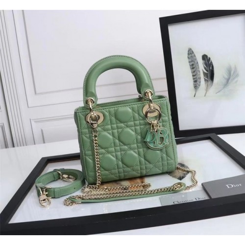 BORSA MINI LADY DIOR Pelle di agnello M0566OE verde