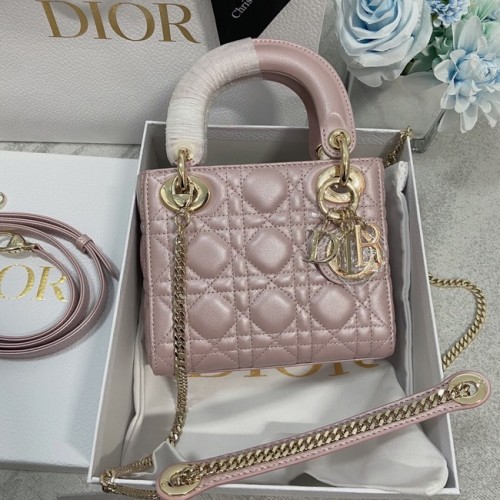 MINI BORSA LADY DIOR Pelle di agnello M0566OW Cipria perlescente&oro