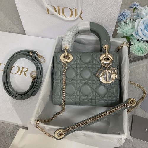 BORSA MINI LADY DIOR Pelle di agnello M0566OW grigio&oro