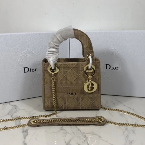 BORSA TOTE MINI LADY DIOR IN TELA RICAMATA C4531 Nude