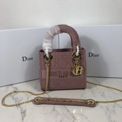 BORSA TOTE MINI LADY DIOR IN TELA RICAMATA C4531 rosa