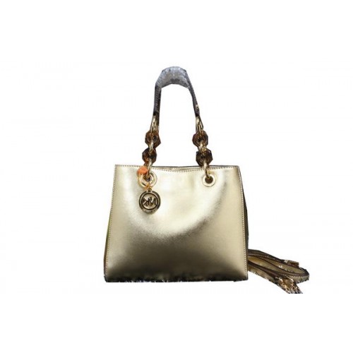 Borsa da viaggio Michael Kors Jet Set in pelle iridescente MK9008 oro