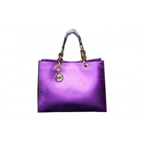Borsa da viaggio Michael Kors Jet Set in pelle iridescente MK9009 viola