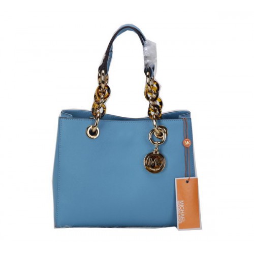 Borsa da viaggio Michael Kors Jet Set Pelle originale MK0619 Azzurro
