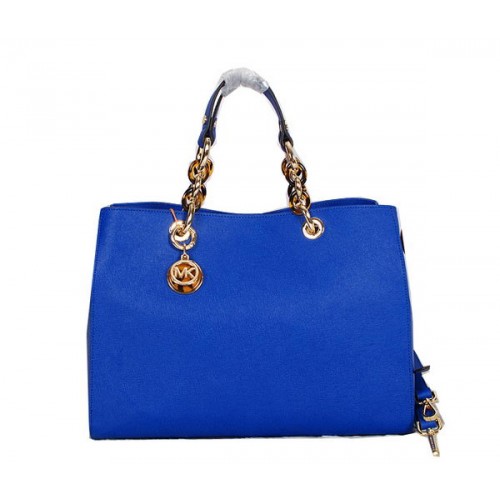 Borsa da viaggio Michael Kors Jet Set in pelle Saffiano MK8860 blu