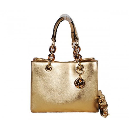 Borsa da viaggio Michael Kors Jet Set in pelle lucida MK0915 oro