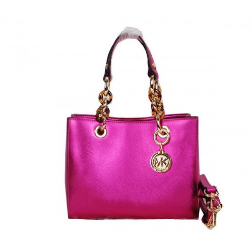 Borsa da viaggio Michael Kors Jet Set in pelle lucida MK0915 rosa