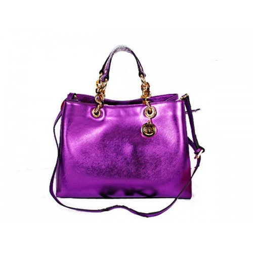 Borsa da viaggio Michael Kors Jet Set in pelle perlata N8860 Viola