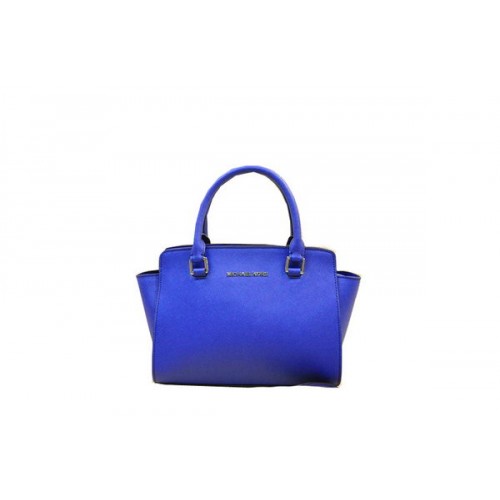 Michael Kors Borsa Selma media con cerniera superiore blu