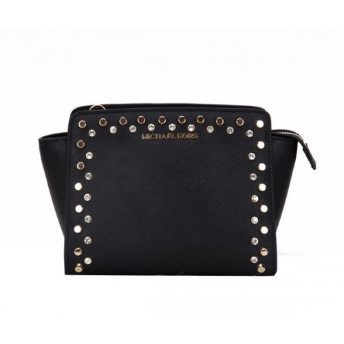 Borsa Messenger Mini Selma Michael Kors Pelle Originale MK1879 Nera