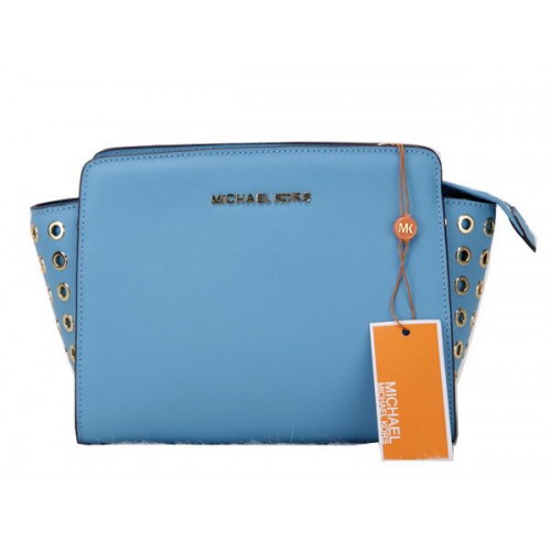 Michael Kors Mini Selma Messenger Bag Pelle originale MK1889 Azzurro