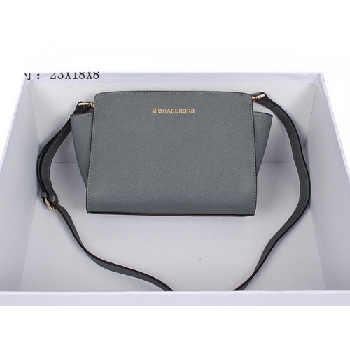 Michael Kors Mini Selma Messenger Bag Pelle originale MK8701 Grigio