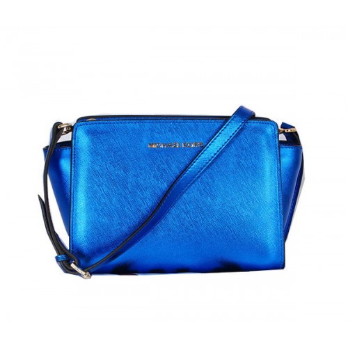 Borsa Messenger Selma Mini Michael Kors Pelle Originale MK8710 Blu