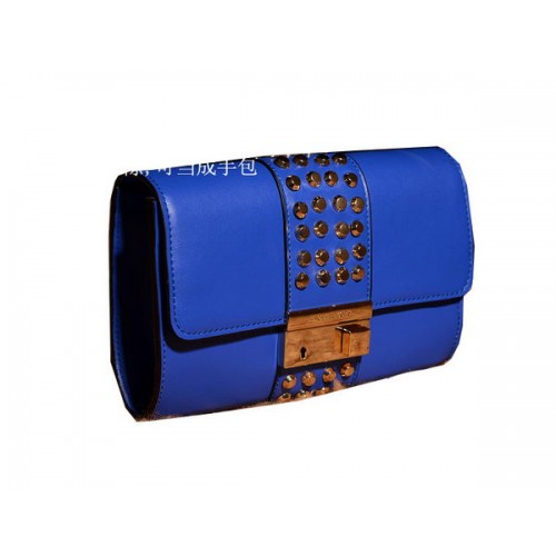 Pochette in pelle originale Michael Kors MK6662 blu