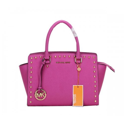 Borsa Selma in pelle originale Michael Kors MK1867 pesca