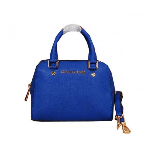 Borsa con manico superiore in pelle Saffiano originale Michael Kors MK2603 blu