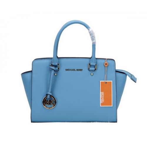 Michael Kors Borsa Selma Pelle Originale MK1867 Azzurro