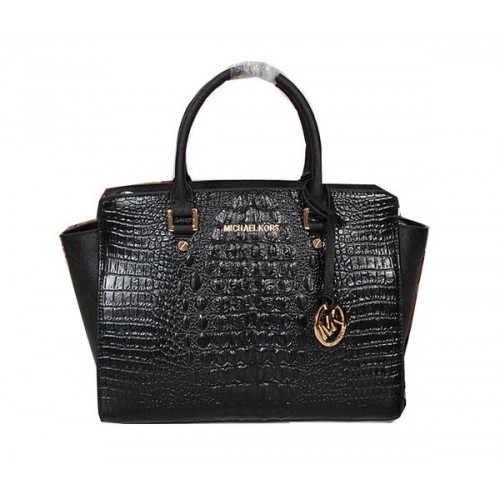 Michael Kors Borsa Selma in Pelle di Cocco MK0909 Nera